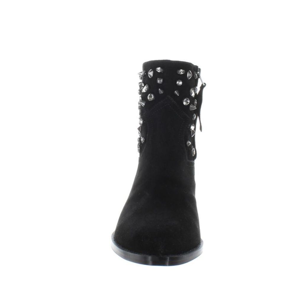 Sam Edelman Black Suede Studded Ankle Boots - Picture 2 of 4